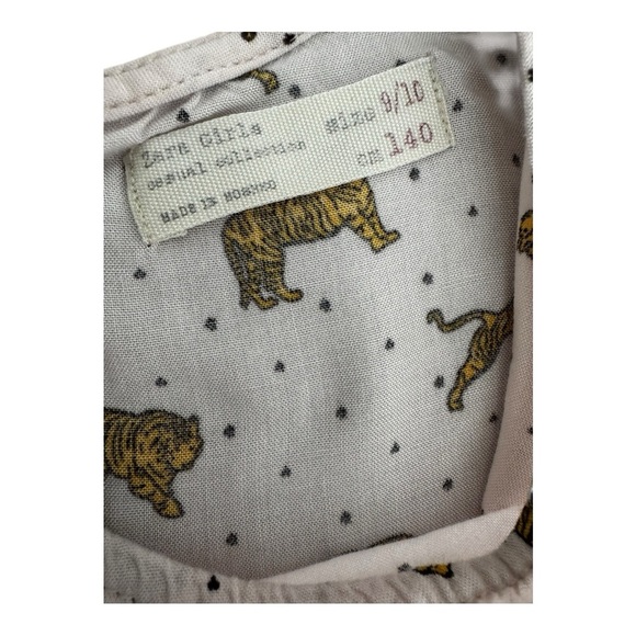 Zara Girls Tigers Print Ruffle Hem Dress 9/10 - Picture 6 of 6